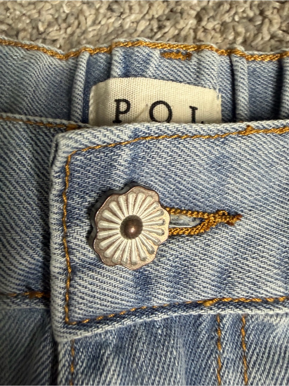 POL Peace Patchwork Light Wash Wide leg Denim Jean pants Medium 70’s hippie boho - Picture 8 of 15